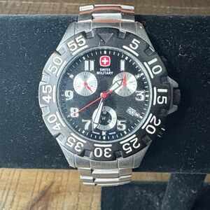 Swiss Military Black and Silver Men's Watch
